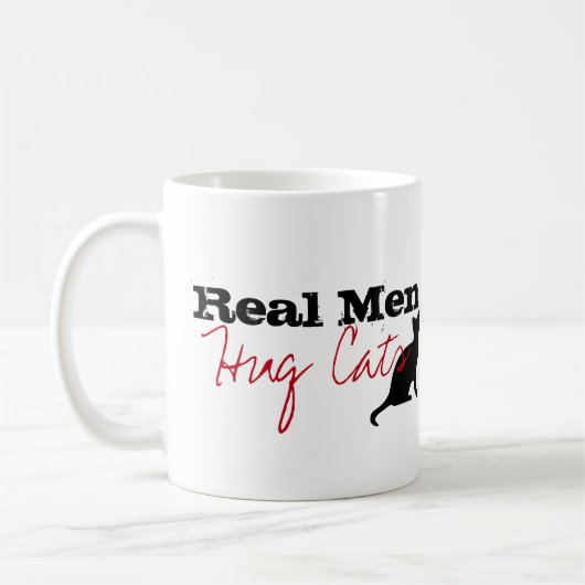Real Men Hug Cats Kitty Liebe Funny Kaffeetasse (Links)