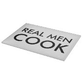 Real men kochen Glasschneidplatte | Funny Quote Schneidebrett (Ecke)