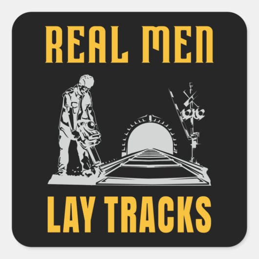 Real men legendäre Tracks Quadratischer Aufkleber (Vorderseite)