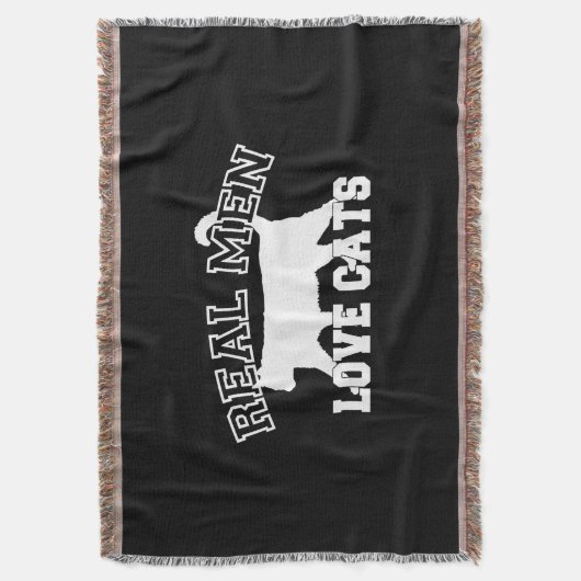 Real Men Liebe Cats Diese hier ist weiß Decke (Vorderseite Vertikal)