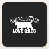 Real Men Liebe Cats Diese hier ist weiß Rechteckiger Pappuntersetzer (Vorderseite)