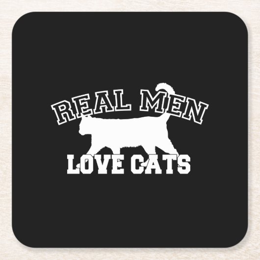 Real Men Liebe Cats Diese hier ist weiß Rechteckiger Pappuntersetzer (Vorderseite)