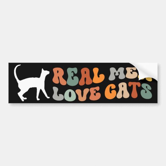 Real Men Liebe Cats Funny Autoaufkleber (Vorne)