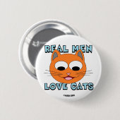 REAL MEN LIEBE CATS Ginger Cat Face Button (Vorne & Hinten)