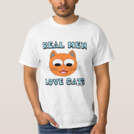 REAL MEN LIEBE CATS Ginger Cat Face T-Shirt