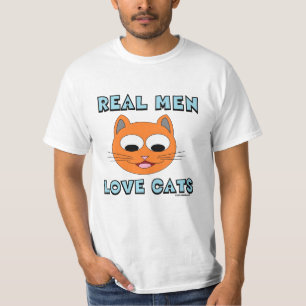 REAL MEN LIEBE CATS Ginger Cat Face T-Shirt