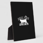 Real Men Liebe Cats Grafisches Design auf schwarze Fotoplatte (Seite)