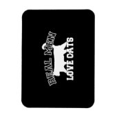 Real Men Liebe Cats Grafisches Design auf schwarze Magnet (Vertikal)