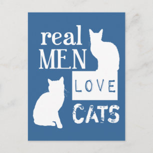 Real Men Liebe Cats (in allen Farben erhältlich) Postkarte