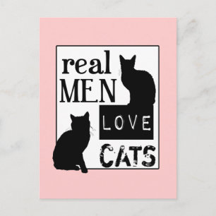 Real Men Liebe Cats (in allen Farben erhältlich) Postkarte
