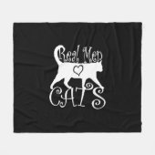 Real Men Liebe Cats Jazzy Style Fleecedecke (Vorderseite (Horizontal))