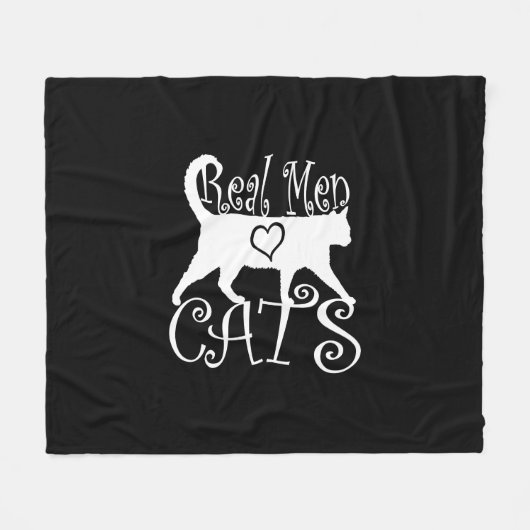 Real Men Liebe Cats Jazzy Style Fleecedecke (Vorderseite (Horizontal))