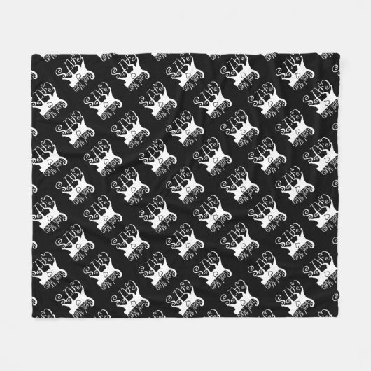 Real Men Liebe Cats Jazzy Style Fleecedecke (Vorderseite (Horizontal))