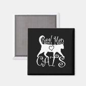 Real Men Liebe Cats Logotype Magnet (Vorderseite/Rückseite)