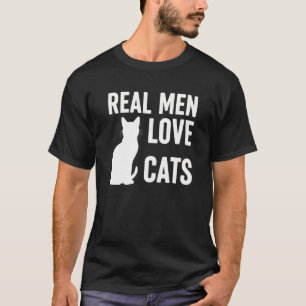 REAL MEN LIEBE CATS, niedliche Schwarze Katze Herr T-Shirt