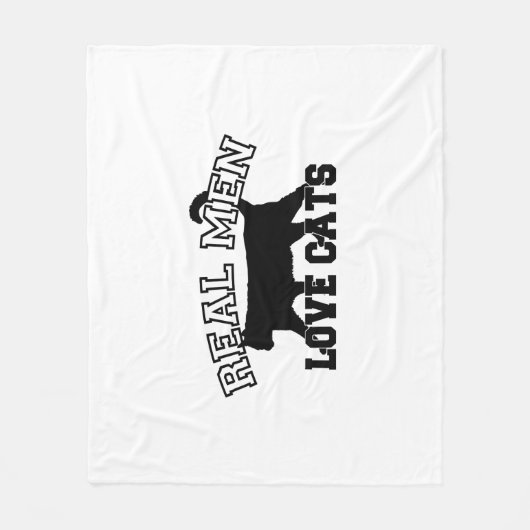 Real Men Liebe Cats Statement Fleecedecke (Vorderseite)