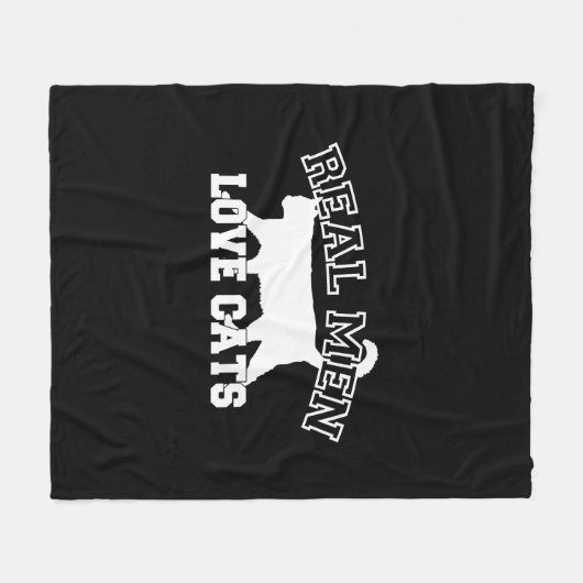 Real Men Liebe Cats Statement Fleecedecke (Vorderseite (Horizontal))