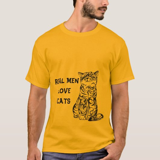 REAL MEN LIEBE CATS T - Shirt (Vorderseite)