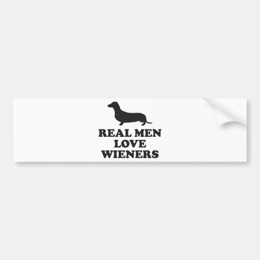 Real Men Liebe Dackeln Autoaufkleber (Vorne)