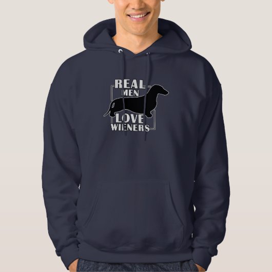 Real Men LIEBE Dackeln Hoodie (Vorderseite)