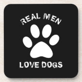 Real Men Liebe Hunde Benutzerdefinierter Text Pers Getränkeuntersetzer (Vorderseite)