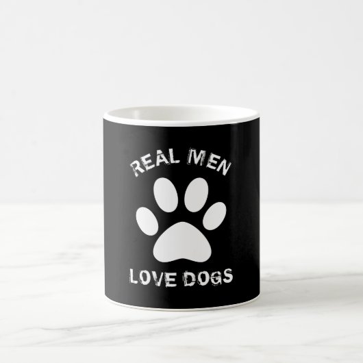 Real Men Liebe Hunde Benutzerdefinierter Text Pers Kaffeetasse (Mittel)