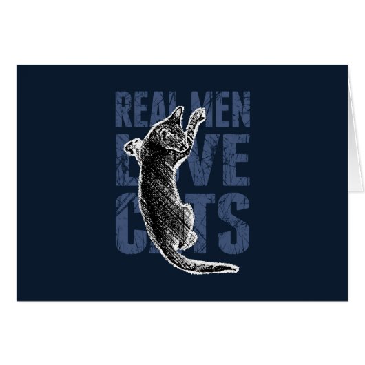 Real Men Liebe Katzen auf blauem Stahl (Vorderseite (Horizontal))