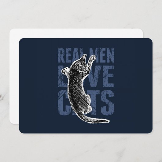 Real Men Liebe Katzen auf blauem Stahl (Vorne/Hinten)