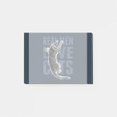 Real Men Liebe Katzen auf blauem Stahl Post-it Klebezettel (Vorderseite)
