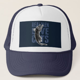 Real Men Liebe Katzen auf blauem Stahl Truckerkappe