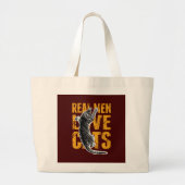 Real Men Liebe Katzen auf bordeauxrot Jumbo Stoffbeutel (Vorne)