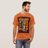 Real Men Liebe Katzen auf bordeauxrot T-Shirt (Vorne ganz)