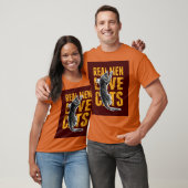 Real Men Liebe Katzen auf bordeauxrot T-Shirt (Unisex)