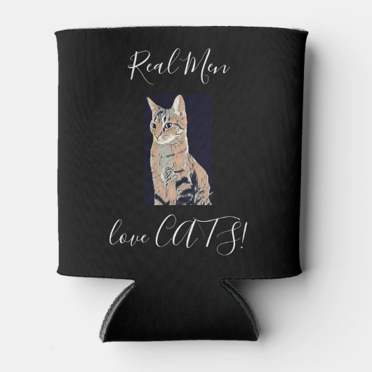 Real Men Liebe Katzen Dosenkühler (Vorderseite)