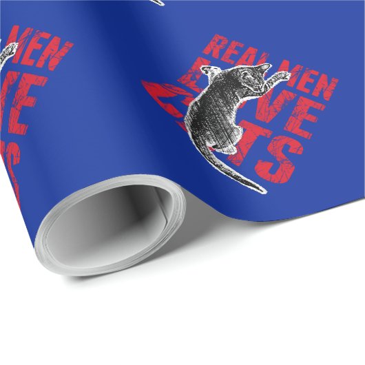 Real Men Liebe Katzen Geschenkpapier (Rolleneckpunkt)