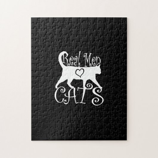 Real Men Liebe Katzen im Stil Puzzle (Vertikal)