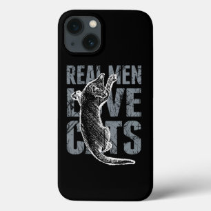 Real Men Liebe Katzen in Grunge Style auf Black iPhone 13 Hülle