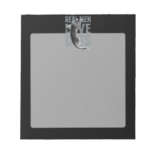 Real Men Liebe Katzen in Grunge Style auf Black Notizblock