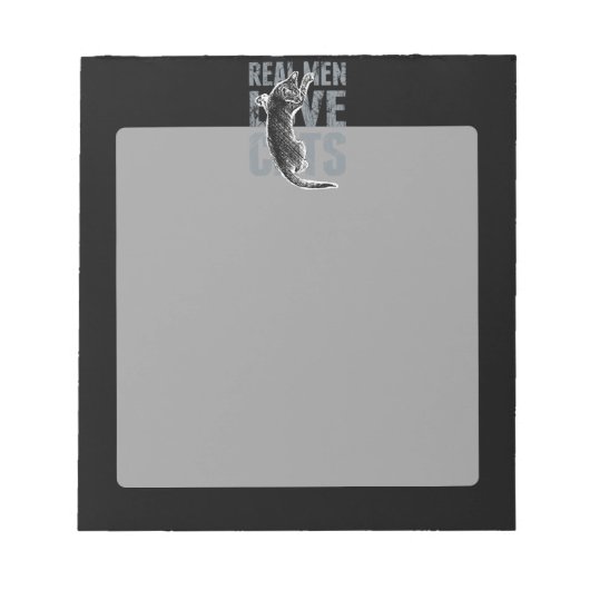 Real Men Liebe Katzen in Grunge Style auf Black Notizblock (Vorderseite)