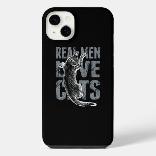 Real Men Liebe Katzen in Grunge Style Black iPhone 14 Plus Hülle