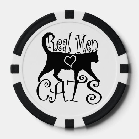 Real Men Liebe Katzen in stilvollem Design Pokerchips (Vorderseite)