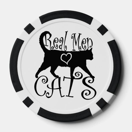Real Men Liebe Katzen in stilvollem Design Pokerchips (Rückseite)