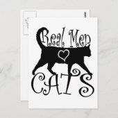 Real Men Liebe Katzen in stilvollem Design Postkarte (Vorne/Hinten)