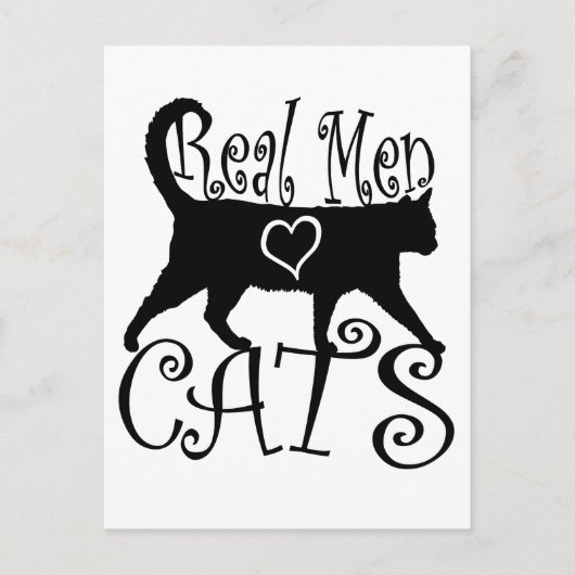 Real Men Liebe Katzen in stilvollem Design Postkarte (Vorderseite)