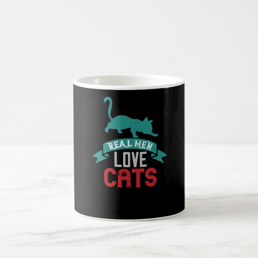Real men Liebe Katzen Kaffeetasse (Mittel)