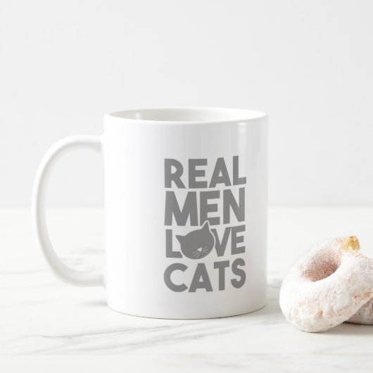 Real Men Liebe Katzen Kaffeetasse (Mit Donut)