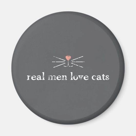 Real Men Liebe Katzen Magnet (Vorne)