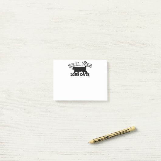 Real Men Liebe Katzen Post-it Klebezettel (Auf Schreibtisch)