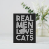 Real Men Liebe Katzen Postkarte (Stehend Vorderseite)