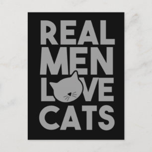 Real Men Liebe Katzen Postkarte